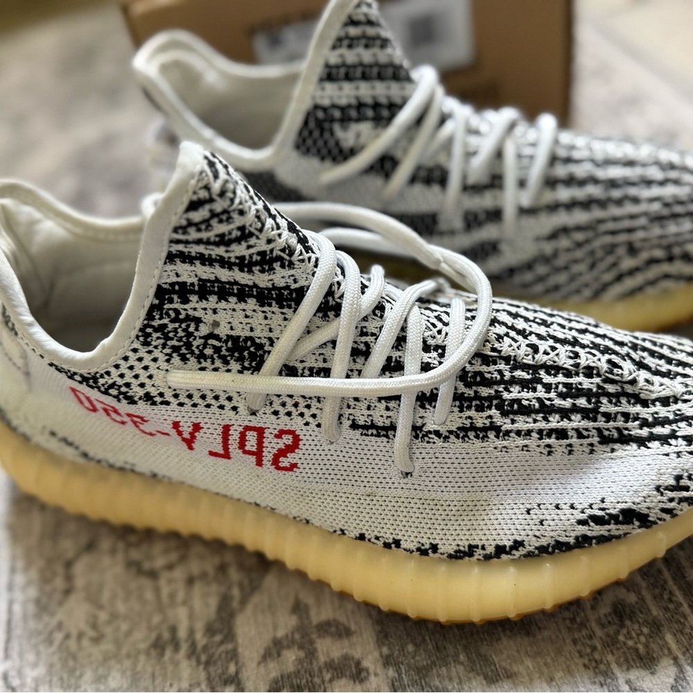 Adidas Yeezy Boost 350 with Black and White Pattern